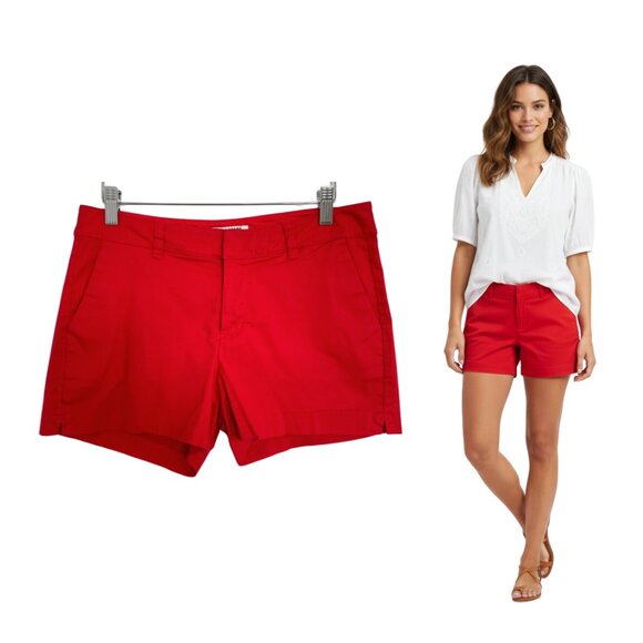Old Navy Pants - Old Navy Shorts Women 4 Red Chino Khakis Casual Preppy Cotton Crimson
